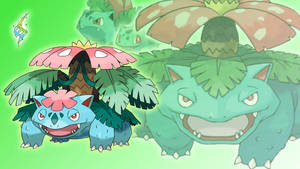 Venusaur Regular Mega Green Aesthetic Wallpaper