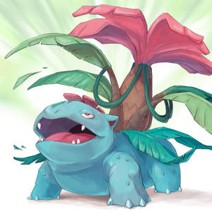 Venusaur Roaring Open Flower Wallpaper