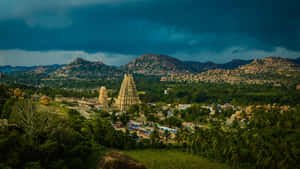 Verdant_ Landscape_with_ Temple_ India Wallpaper