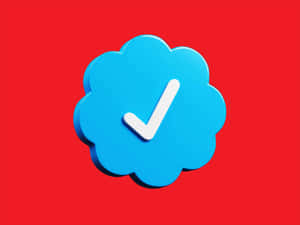 Verified Checkmark Iconon Red Background Wallpaper