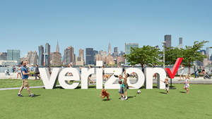 Verizon Logo In A Park Wallpaper