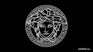 Versace Logo White Line Design Wallpaper