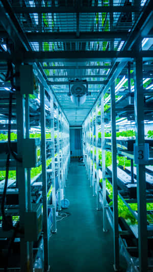 Vertical Farm Indoor Growth Lighting Wallpaper