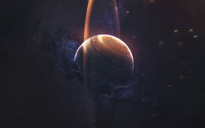 Vertical Planet Saturn Wallpaper