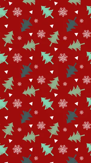Very Cute Pattern Of Christmas Tree Wallpaper