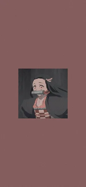 Very Simple Cute Nezuko Kamado Portrait Illustration Wallpaper