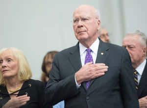 Veteran Politician Patrick Leahy Swearing An Oath Wallpaper