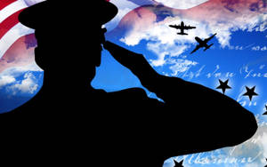 Veterans Day Saluting Silhouette Wallpaper