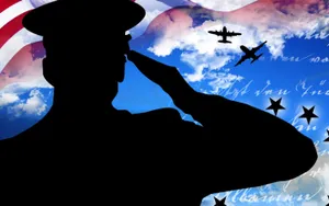 Veterans Day Saluting Silhouette Wallpaper