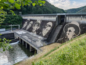 Vianden Dam Artwork Luxembourg Wallpaper