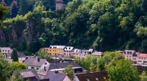 Vianden Townand Nature Backdrop Wallpaper