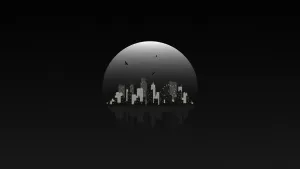 Vibey City Snow Globe Art Wallpaper