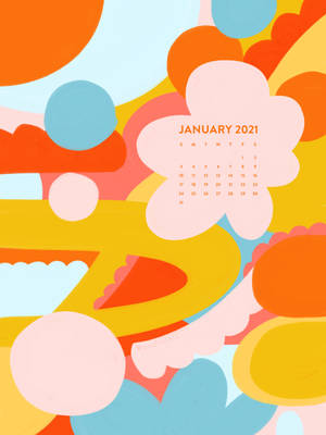 Vibrant 2021 Yearly Calendar Image Wallpaper