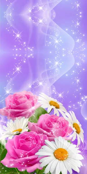 Vibrant 3d Flower Blossoming On A Plain Background Wallpaper