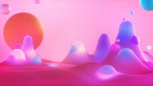 Vibrant Abstract Art With 3d Forms Wallpaper