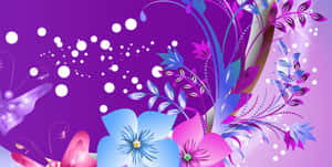 Vibrant Abstract Floral Design Wallpaper