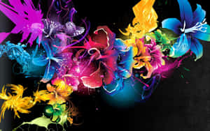 Vibrant Abstract Floral Explosion Wallpaper