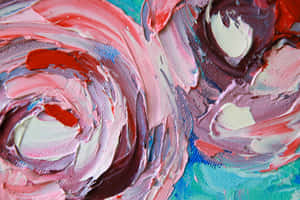 Vibrant Abstract Rose Painting Wallpaper