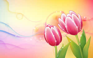 Vibrant_ Abstract_ Tulips Wallpaper