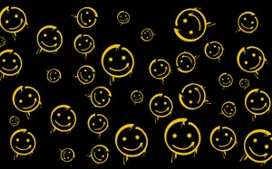 Vibrant Aesthetic Smiley Face Art Wallpaper