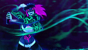 Vibrant Akali Graffiti Artist Wallpaper