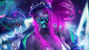 Vibrant_ Akali_ League_of_ Legends_ Artwork Wallpaper