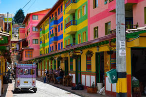 Vibrant And Colorful Buildings In Colombia Wallpaper