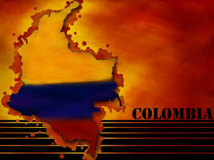 Vibrant And Detailed Map Of Colombia Wallpaper