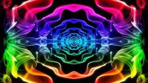 Vibrant And Hypnotic Trippy Neon Lights Wallpaper Wallpaper
