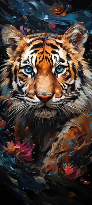 Vibrant Artistic Bengal Tiger Wallpaper