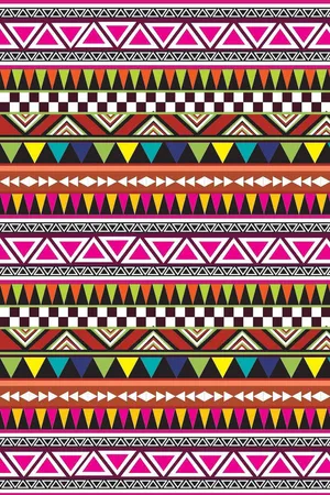 Vibrant Aztec Pattern Design Wallpaper