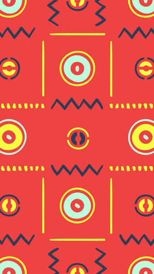 Vibrant Aztec Pattern Red Background Wallpaper