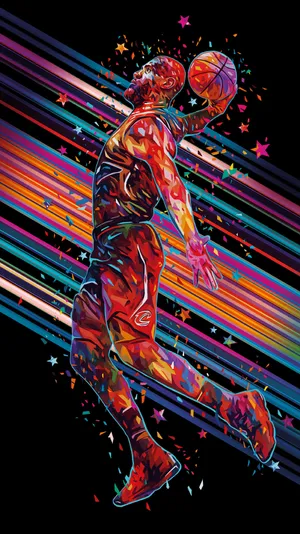 Vibrant Basketball Player Art Wallpaper