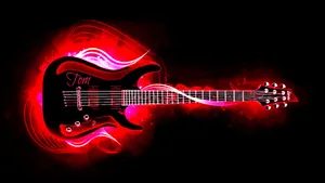 Vibrant_ Bass_ Guitar_ Art Wallpaper