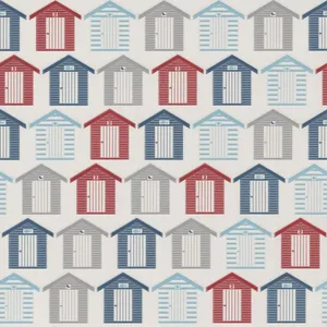 Vibrant Beach Huts On A Sunny Coastal Day Wallpaper