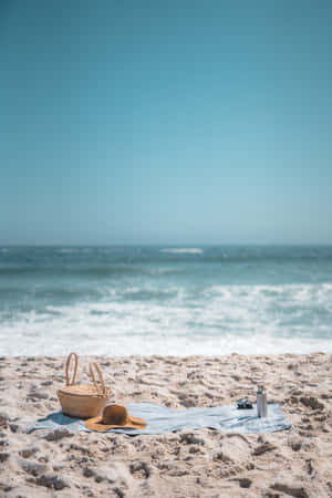 Vibrant Beach Picnic On A Sunny Day Wallpaper