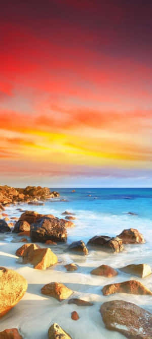 Vibrant Beach Sunset Wallpaper