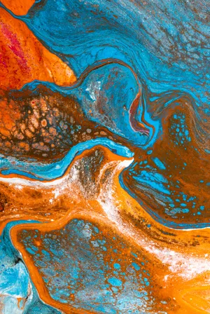 Vibrant Blend Of Blue And Orange With Watercolor Wallpaper