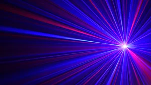 Vibrant Blue Laser Light Show Wallpaper