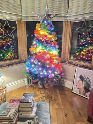 Vibrant Christmas Tree Corner Display.jpg Wallpaper