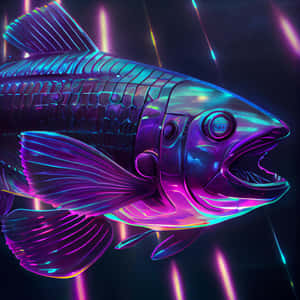 Vibrant Coelacanth Illustration Wallpaper