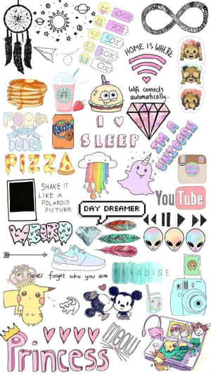Vibrant Collection Of Cute Stickers Wallpaper