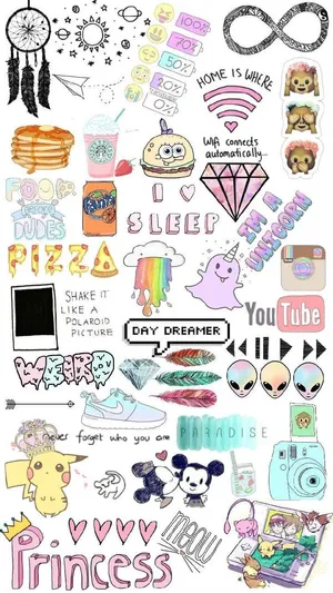 Vibrant Collection Of Cute Stickers Wallpaper