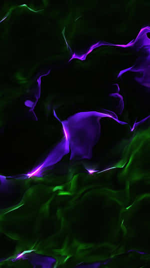 Vibrant Colors Come Alive In This Neon Green And Purple Wallpaper Wallpaper