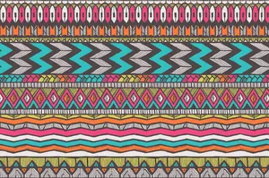 Vibrant Colors Of Tradition - Colorful Tribal Pattern Poster Wallpaper