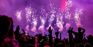 Vibrant Concert Fireworks Display Wallpaper