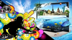 Vibrant D J Fantasy World Collage.jpg Wallpaper