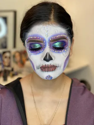 Vibrant_ Day_of_the_ Dead_ Makeup Wallpaper