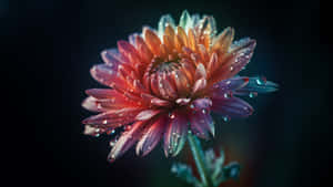 Vibrant Dew Kissed Flower Wallpaper