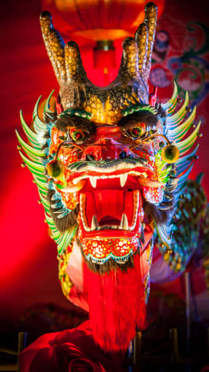 Vibrant Dragon Dance Head Wallpaper